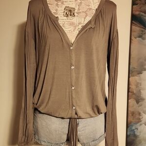 Tie Waist Long Sleeve Top